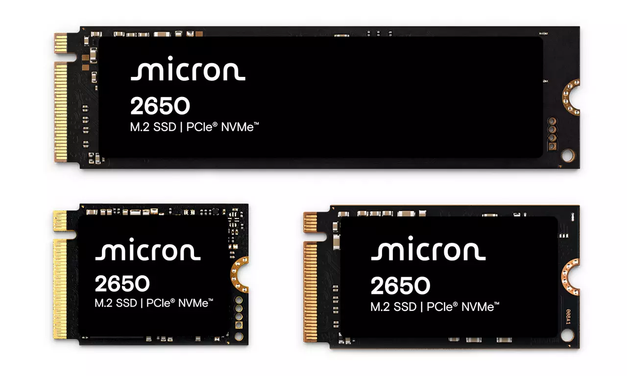 三種美光 2650 NVMe SSD 規格尺寸：22x30、22x42 和 22x80mm